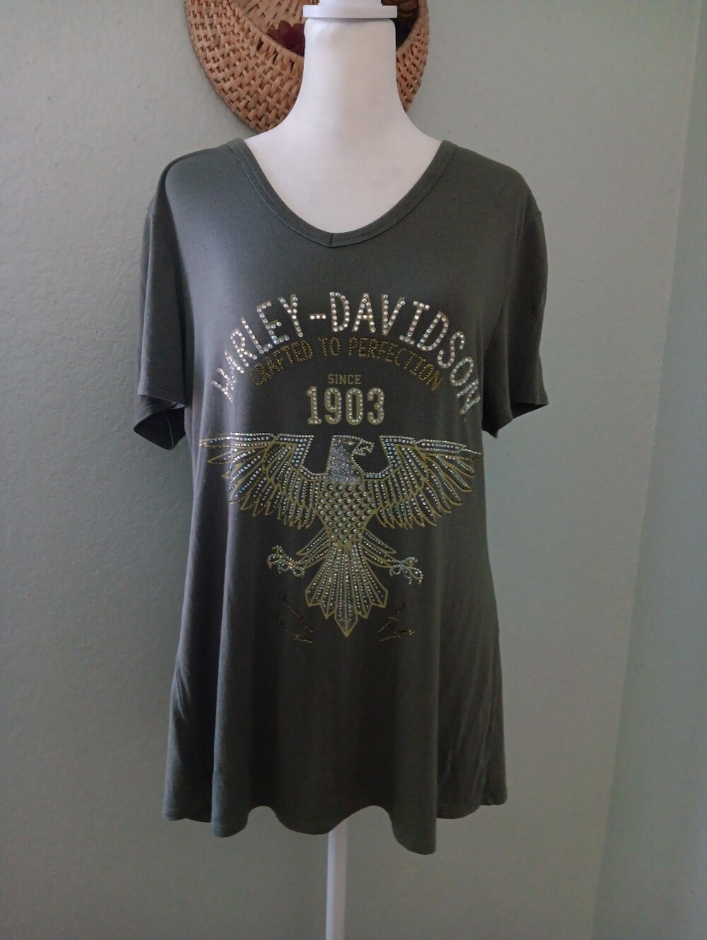 Harley-Davidson Olive Green Studded Eagle Tee